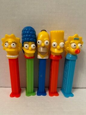 VINTAGE (SET OF 5) PEZ
DISPENSERS THE SIMPSONS BART, HOMER, LISA, MAGGIE, MARG